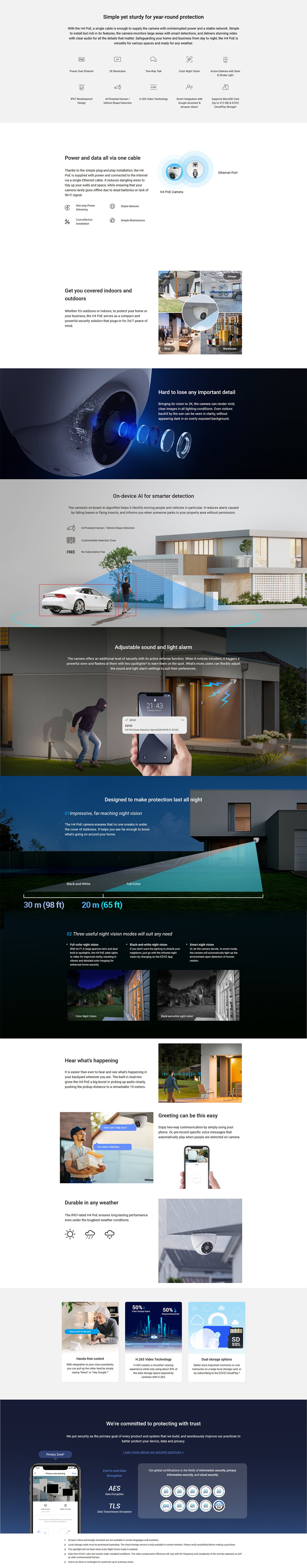 EZVIZ H4 2K PoE Smart Security Camera
