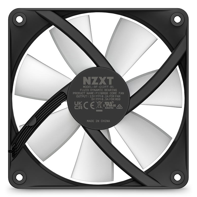 NZXT F120 120mm RGB Core Case Fan - Single (Black)(RF-C12SF-B1) - 6