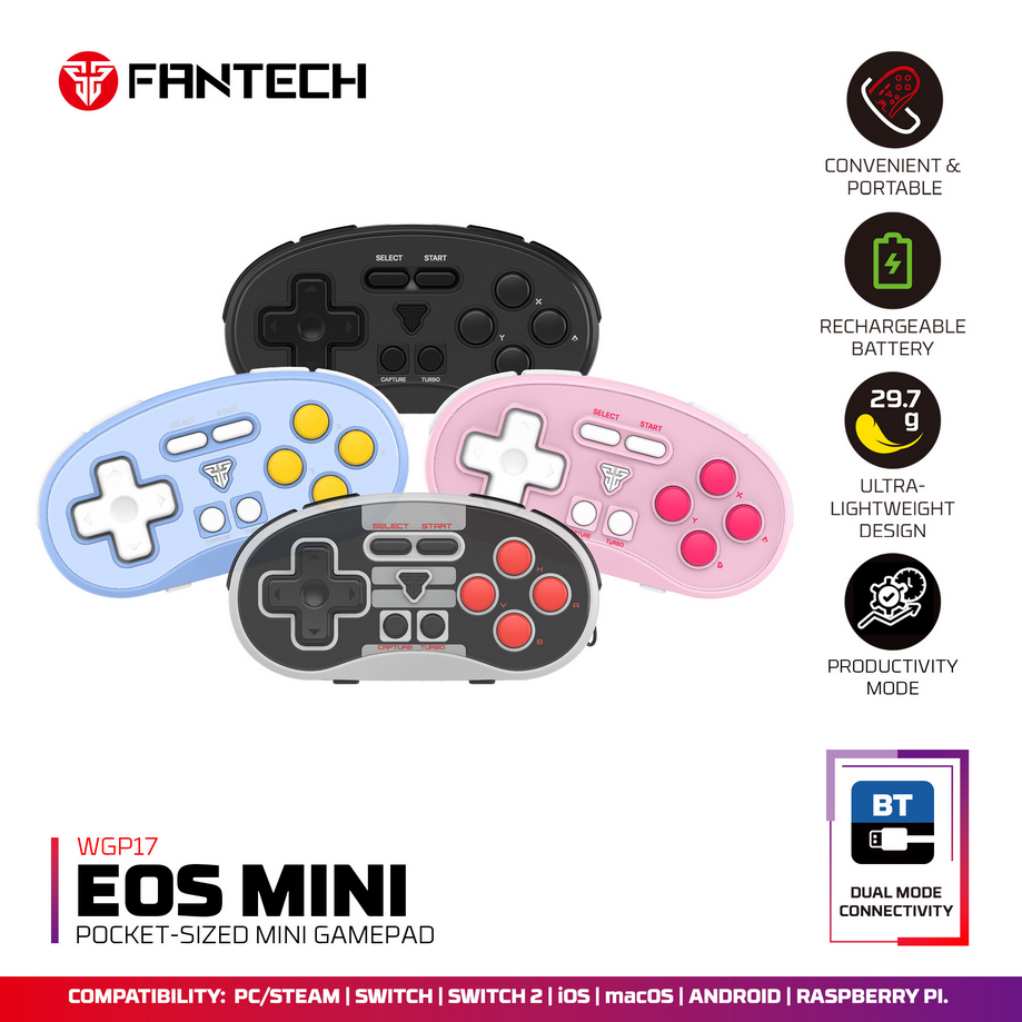 Fantech EOS MINI Bluetooth Pocket-Size Mini Gamepad Controller - Pink
