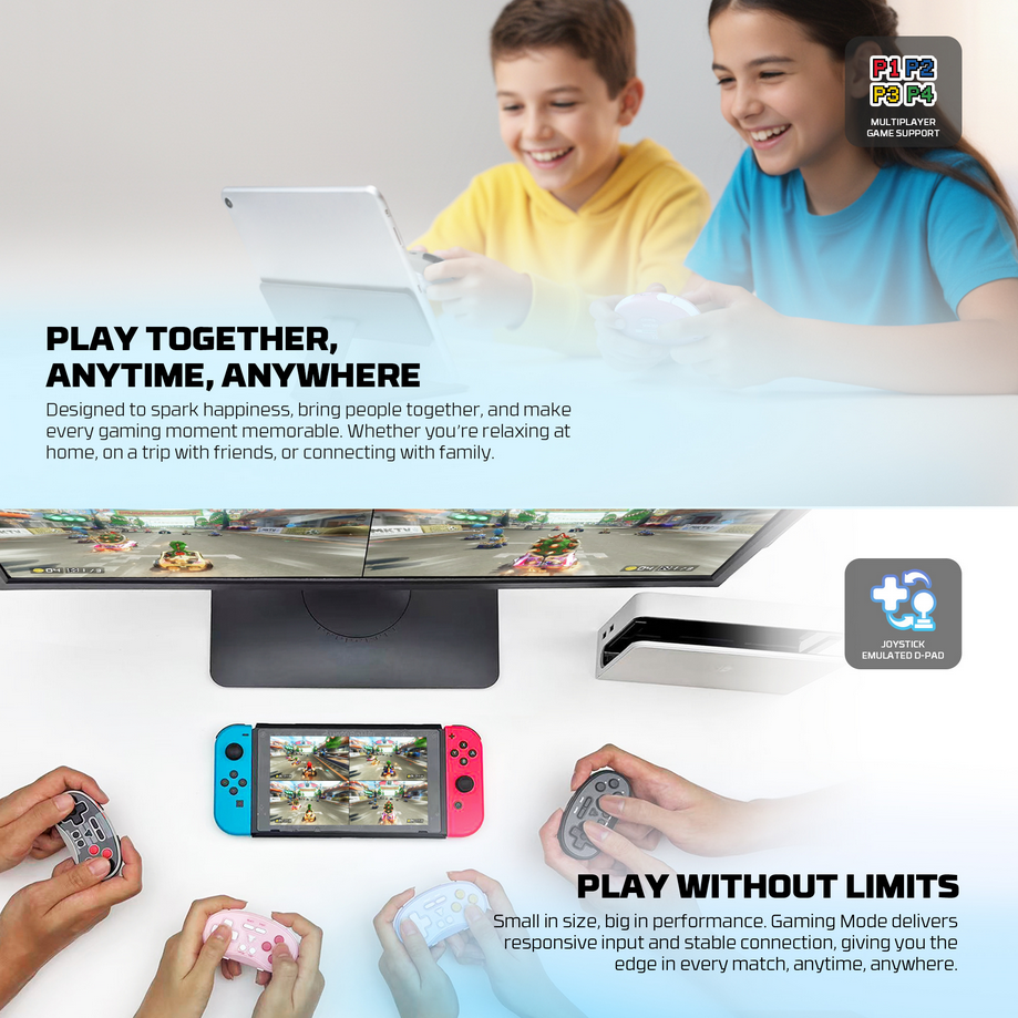 Fantech EOS MINI Bluetooth Pocket-Size Mini Gamepad Controller - Pink