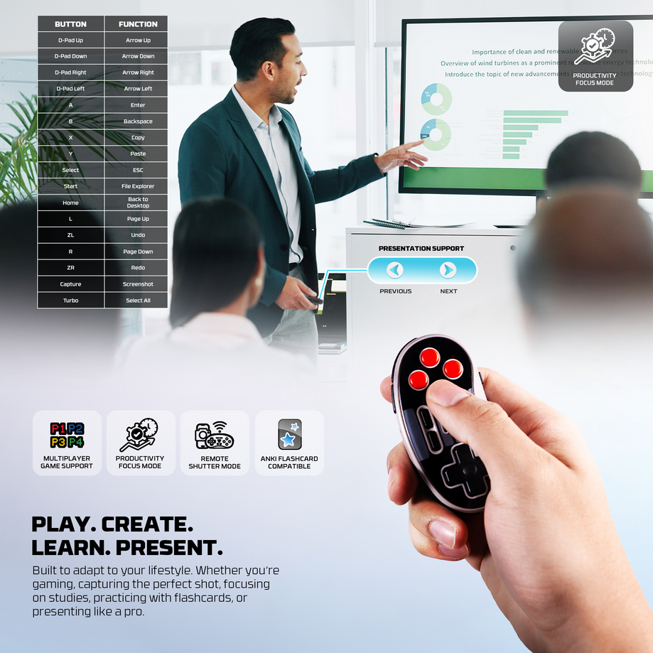 Fantech EOS MINI Bluetooth Pocket-Size Mini Gamepad Controller - Pink