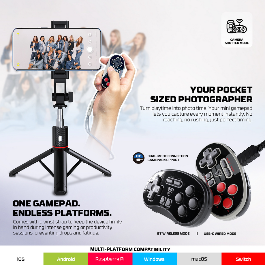 Fantech EOS MINI Bluetooth Pocket-Size Mini Gamepad Controller - Pink