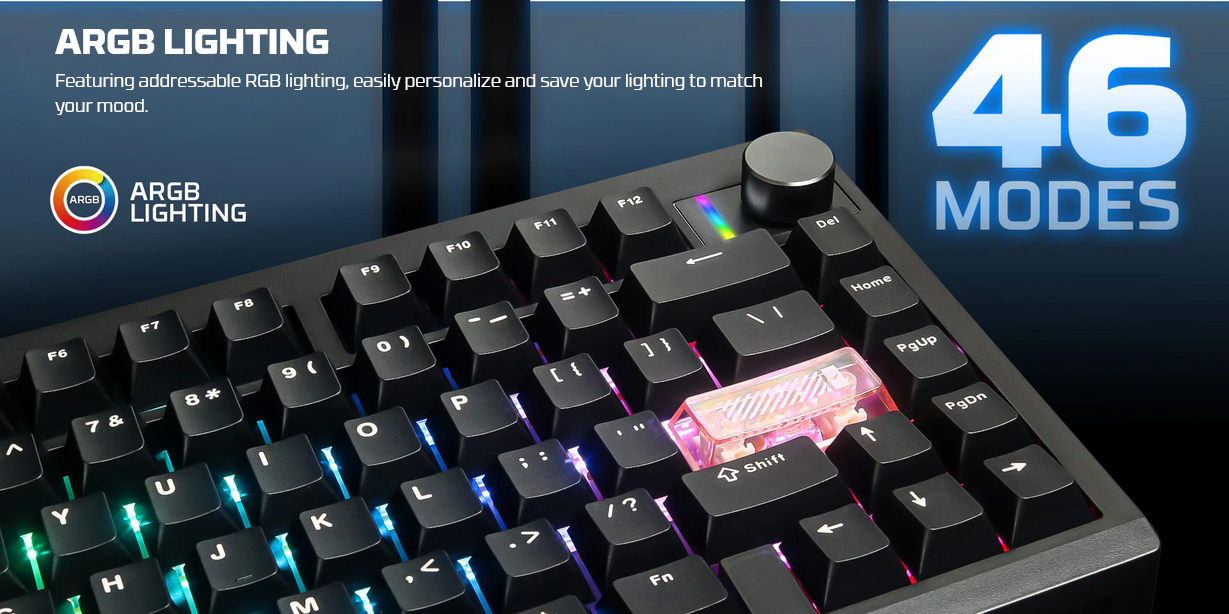 Fantech MAXFIT8 RGB Black Wireless Mechanical Keyboard - Brown Switch