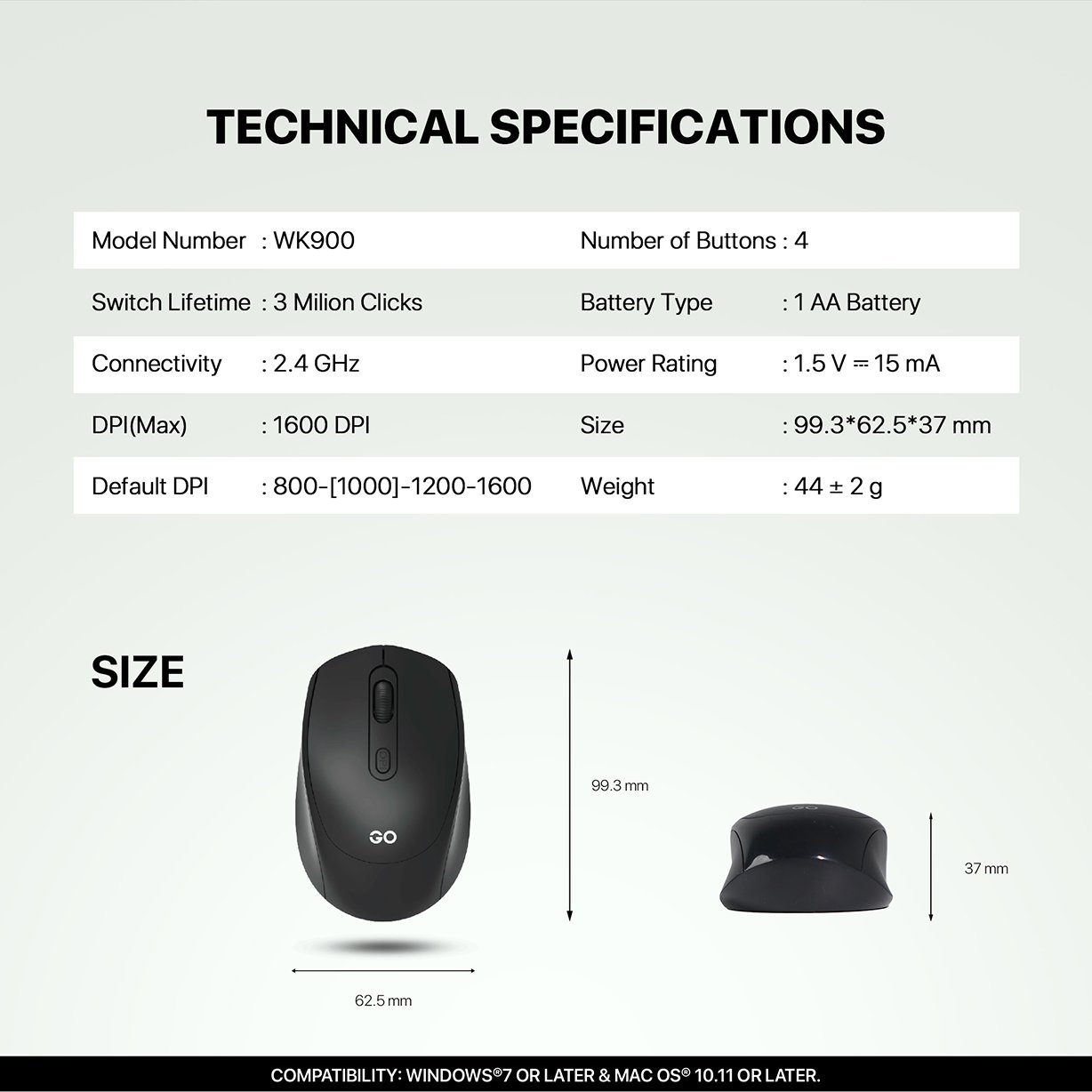Fantech WK900 Office Silent Wireless Keyboard and Mouse Combo