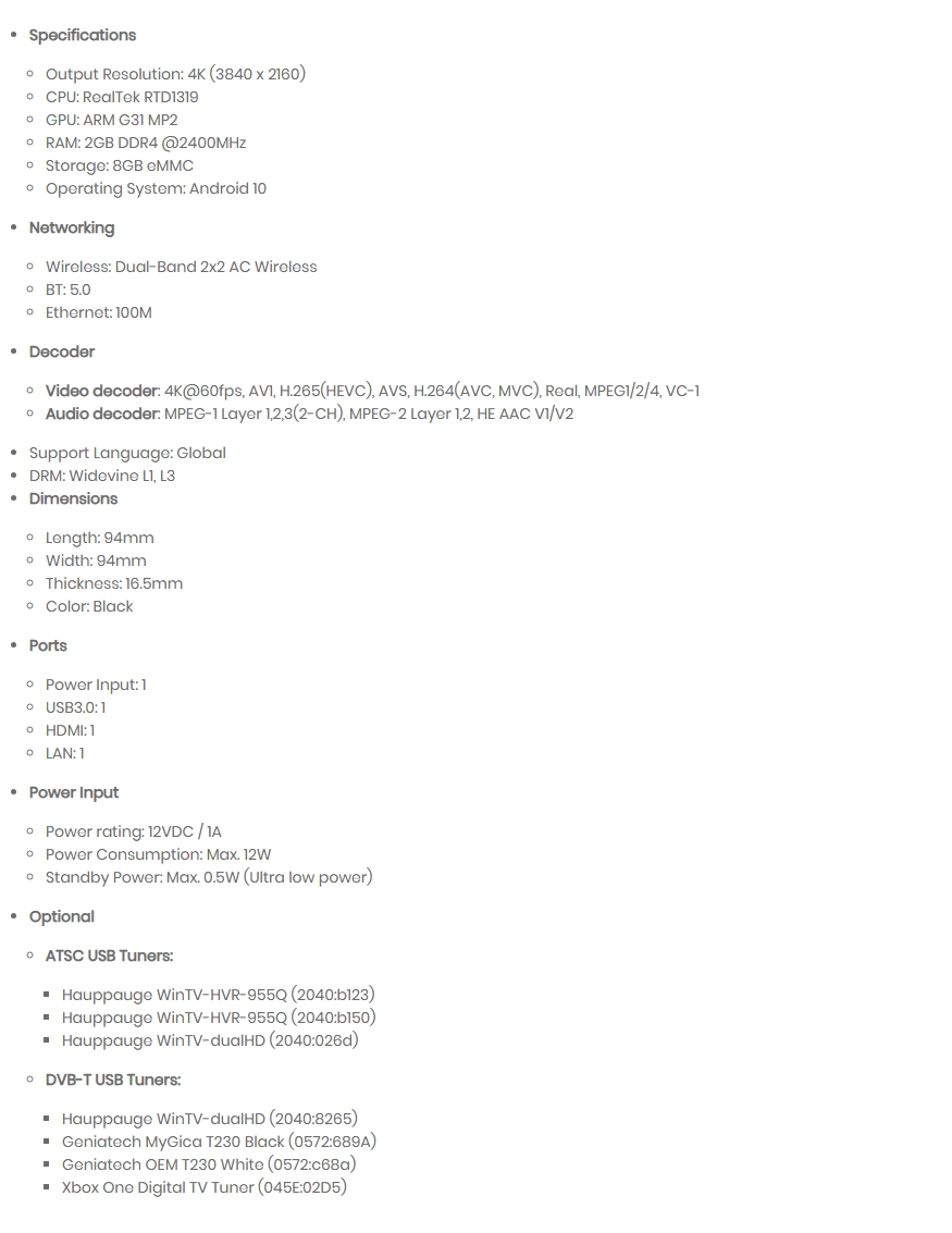 Formuler Z10 4K Android Media Streamer