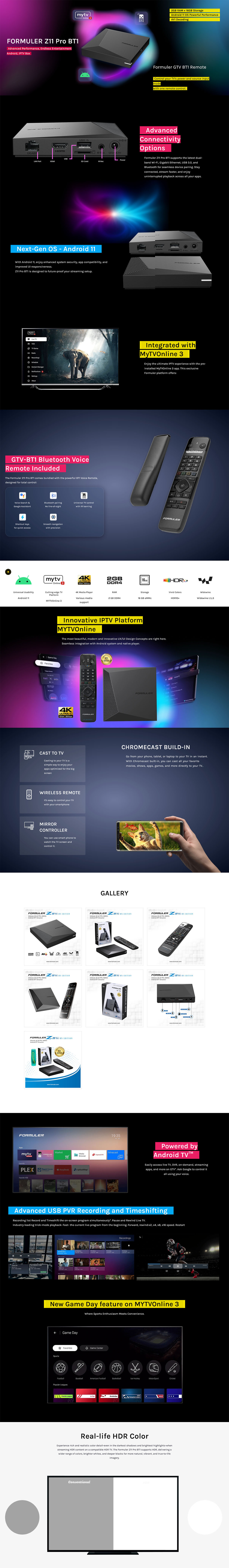 Formuler Z11 Pro BT1 Edition 4K Android Media Streamer