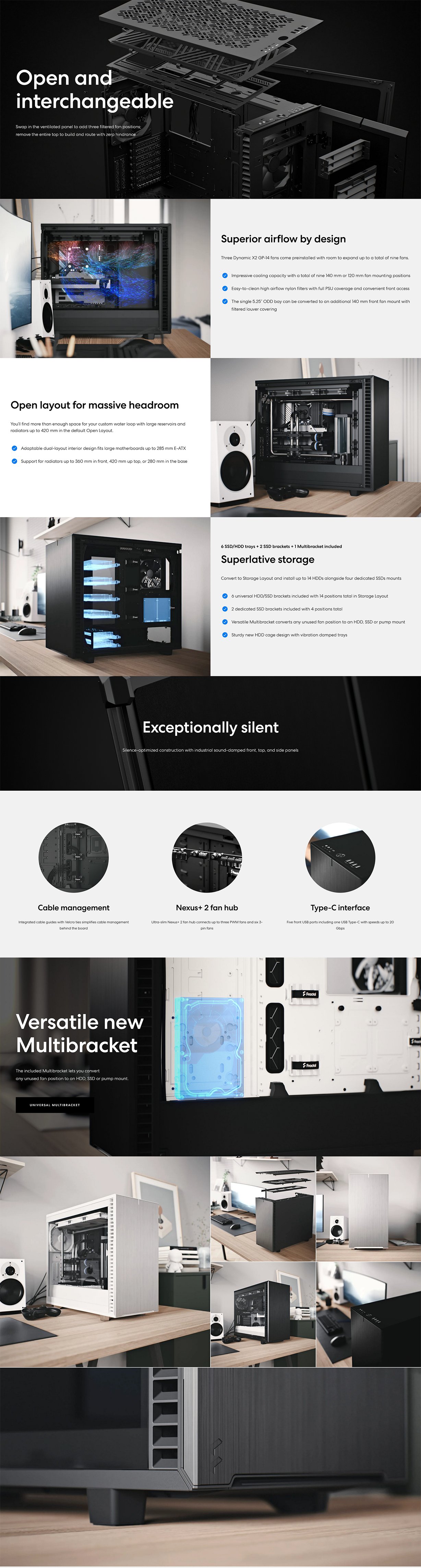 Fractal Design Define 7 Mid-Tower E-ATX Case - Black