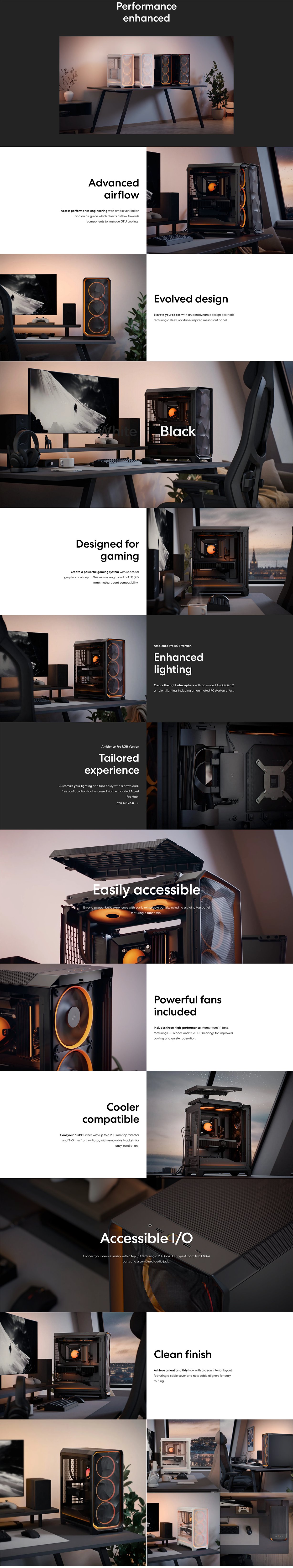 Fractal Design Meshify 3 E-ATX Mid Tower Case - Black Solid