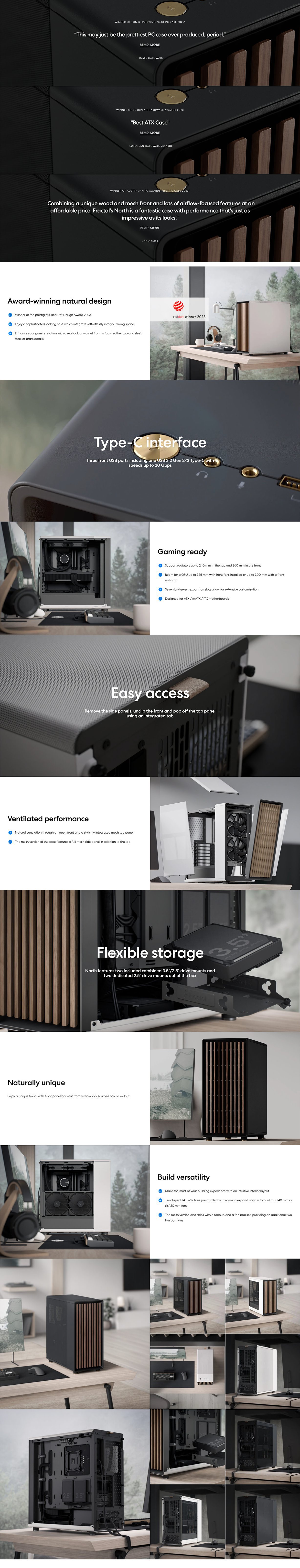 Fractal Design North Mesh Mid-Tower ATX Case - Chalk White
