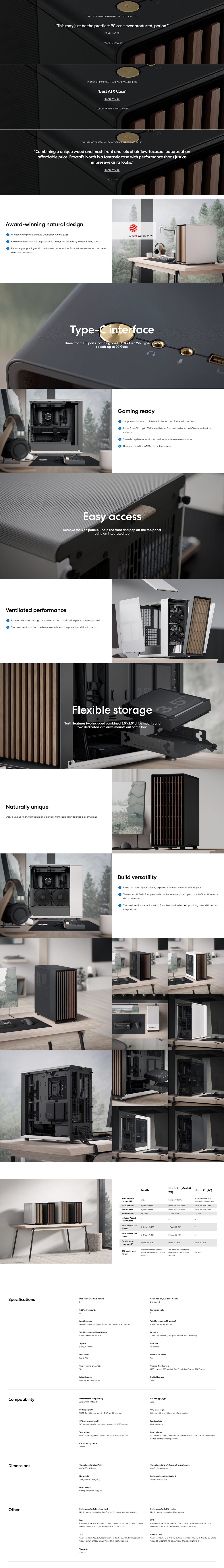 Fractal Design North Mesh Mid-Tower ATX Case - Charcoal Black