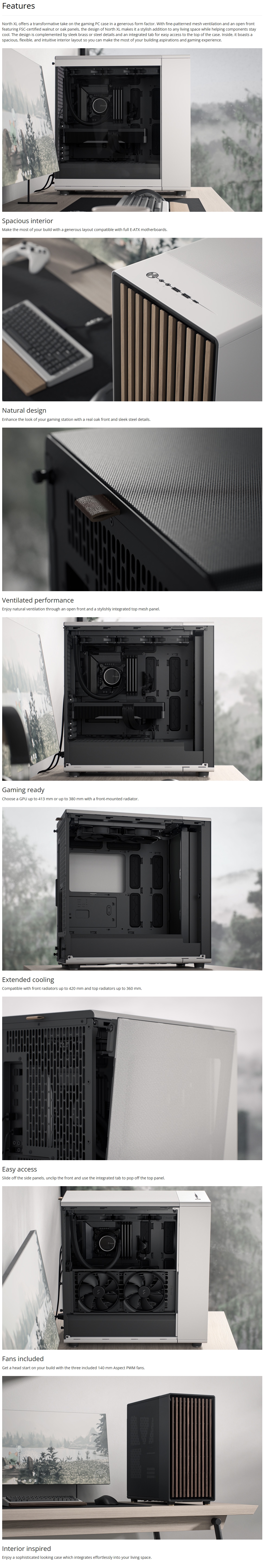 Fractal Design North XL E-ATX Case - Chalk White Mesh