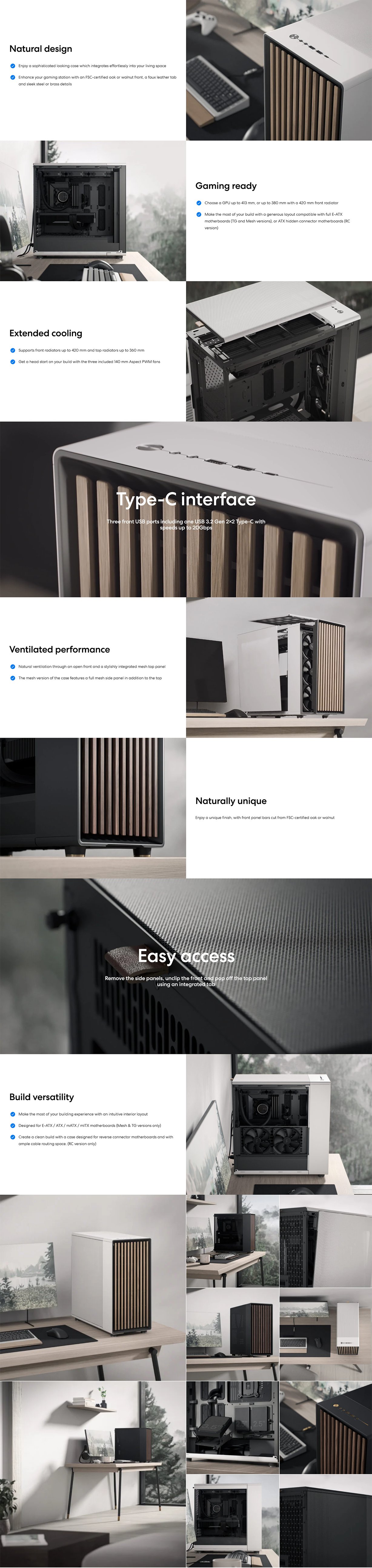 Fractal Design North XL RC Tempered Glass E-ATX Full Tower Case - Charcoal Black TG Dark