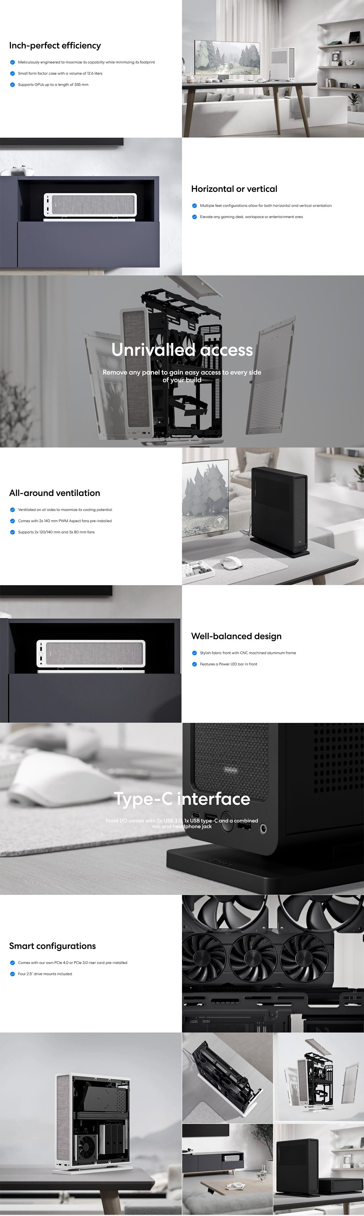 Fractal Design Ride SFF Mini-ITX Case - Black (PCIe 4.0)