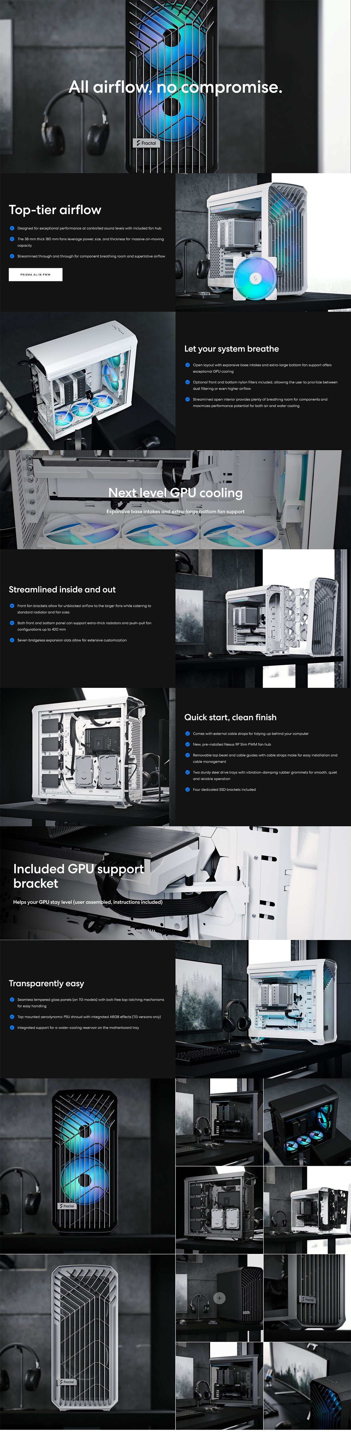 Fractal Design Torrent RGB TG Mid-Tower Case E-ATX - White