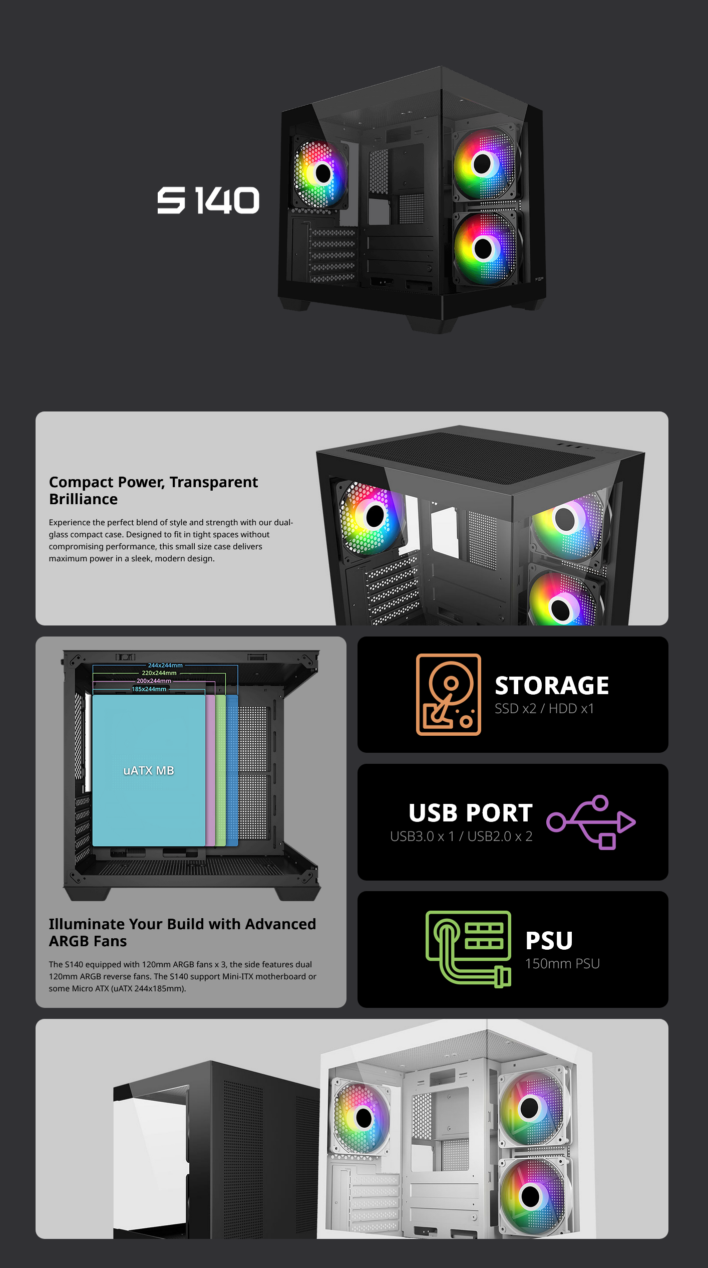 FSP S140 ARGB Mini-ITX Case