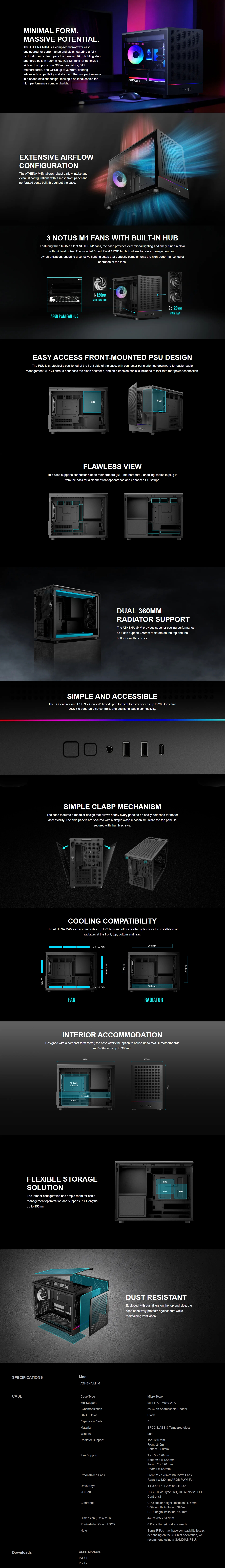 Gamdias ATHENA M4M Tempered Glass Micro ATX Case