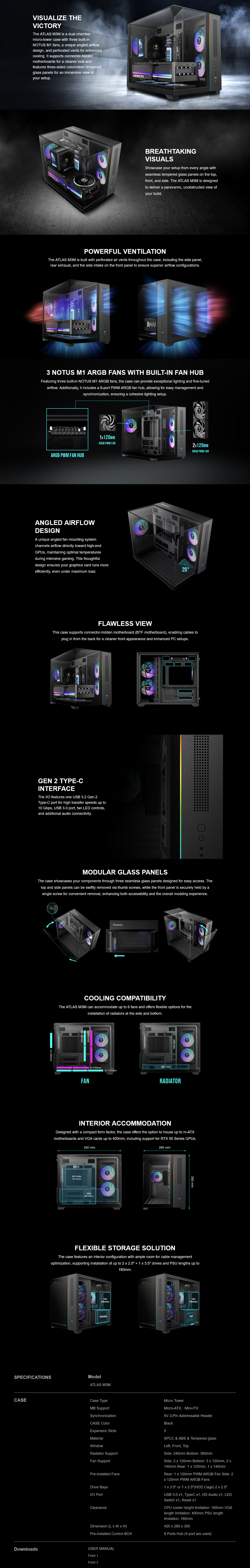 Gamdias ATLAS M3M Tempered Glass Panel Micro ATX Case