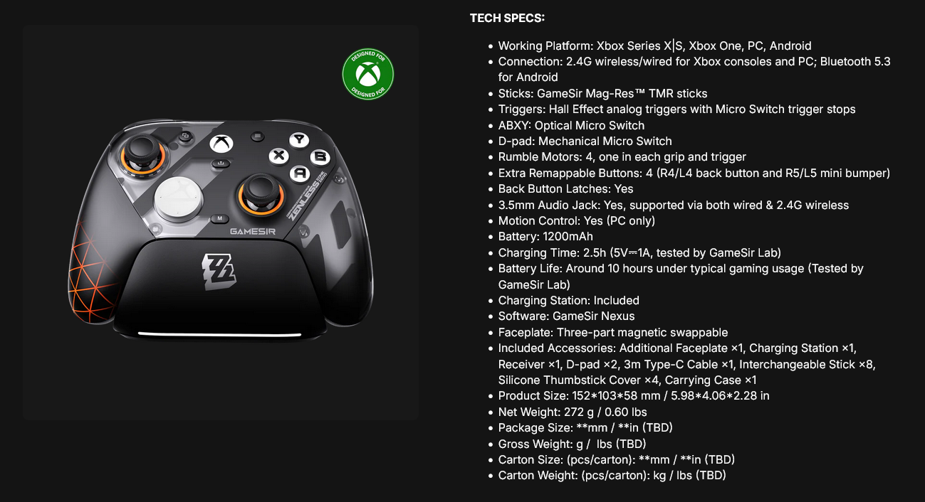 GameSir G7 Pro Gaming Controller - Zenless Zone Zero Edition