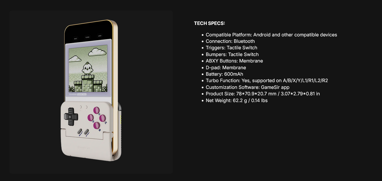 GameSir Pocket Taco Mobile Gaming Controller