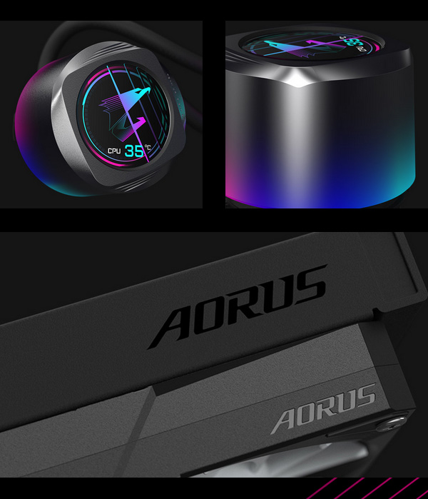 Gigabyte AORUS WATERFORCE X II 240 AIO 240mm ARGB LCD Liquid CPU Cooler ...
