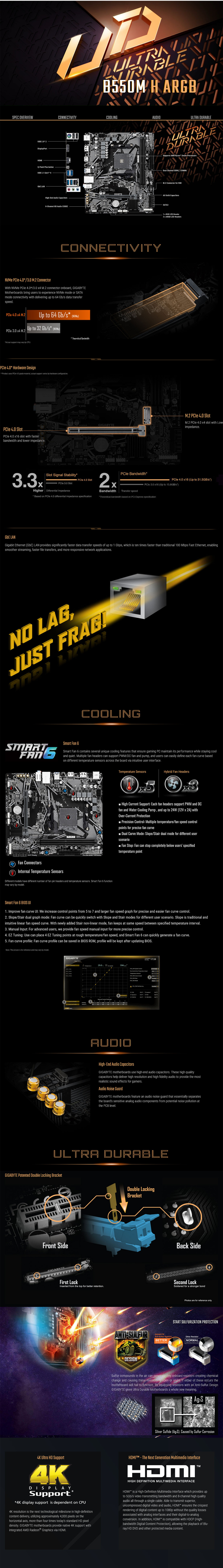 Gigabyte B550M H ARGB AM4 Micro-ATX Motherboard