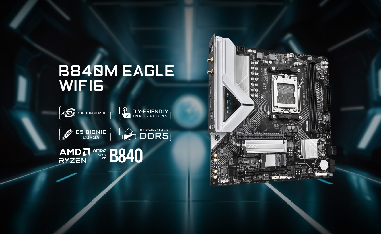 Gigabyte B840M EAGLE AM5 WIFI6 Micro ATX Motherboard