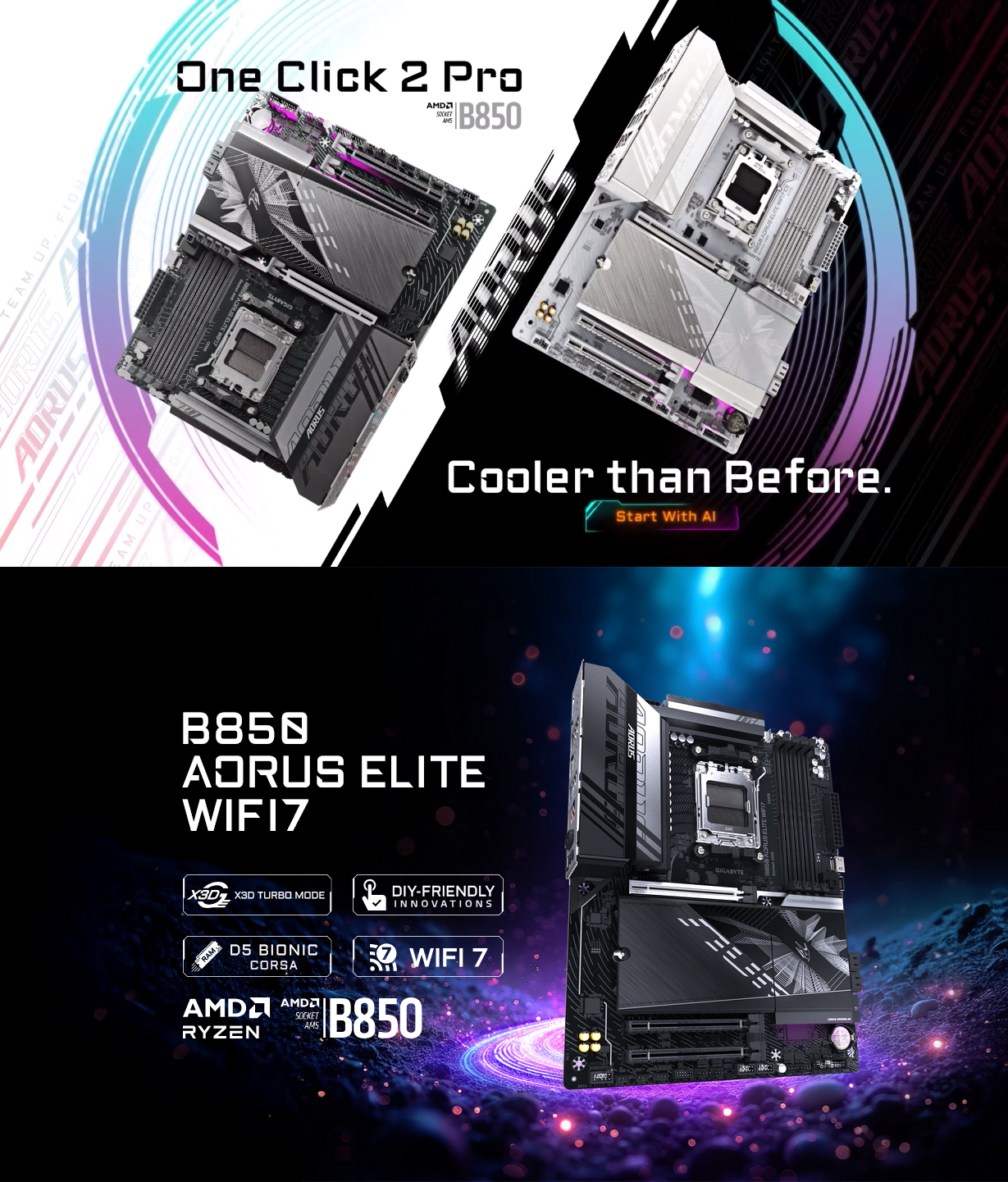 Gigabyte B850 AORUS ELITE WIFI 7 AM5 ATX Motherboard