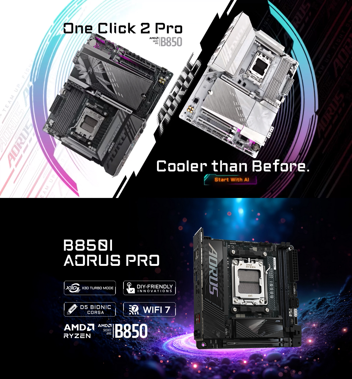 Gigabyte B850I AORUS PRO AM5 Mini-ITX Motherboard