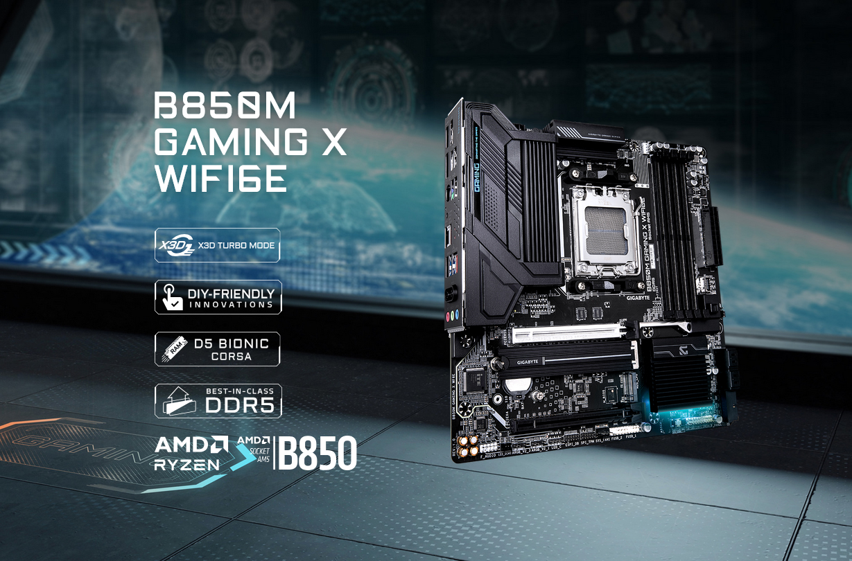 Gigabyte B850M GAMING X WIFI 6E AM5 Micro-ATX Motherboard