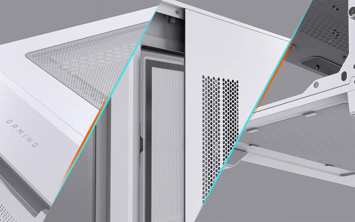 Gigabyte C102 GLASS ICE Tempered Glass Mid Tower Micro ATX Case - White