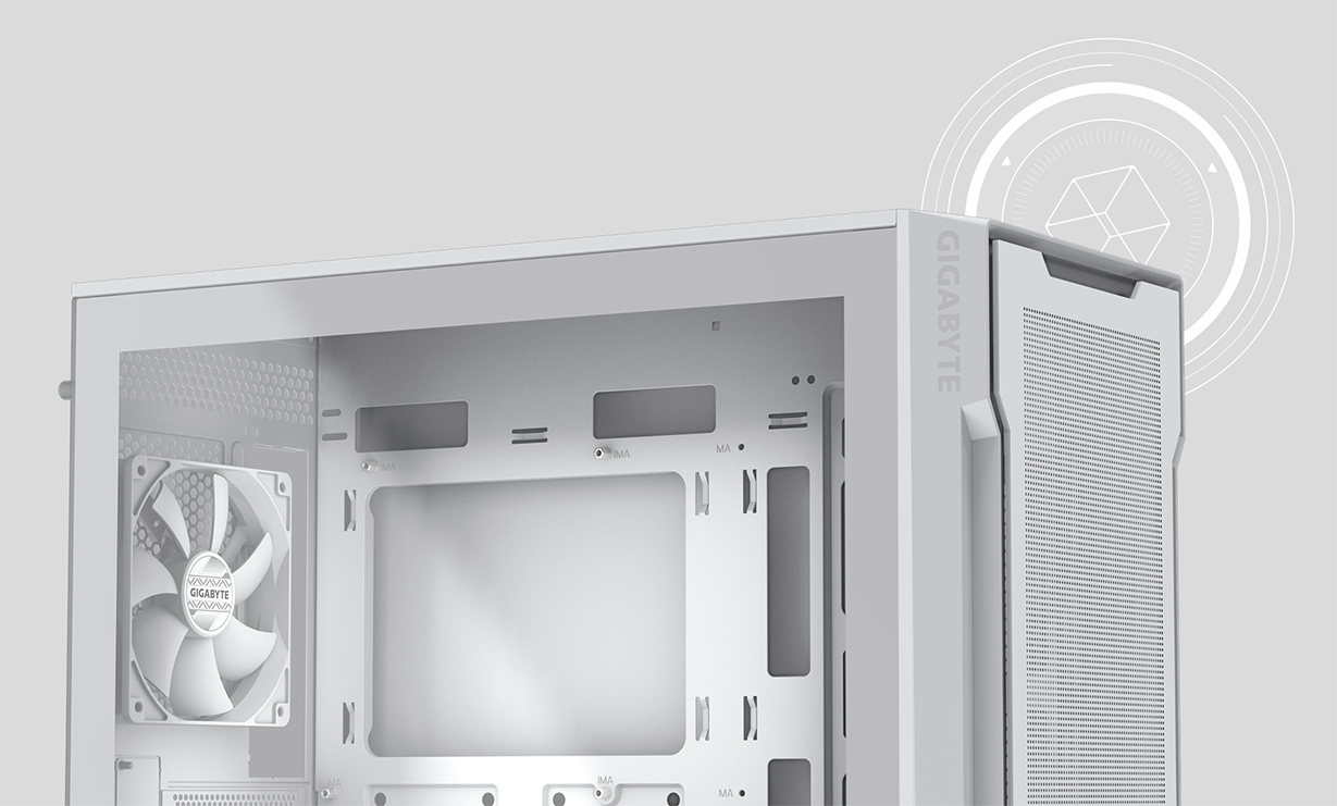 Gigabyte C102 GLASS ICE Tempered Glass Mid Tower Micro ATX Case - White