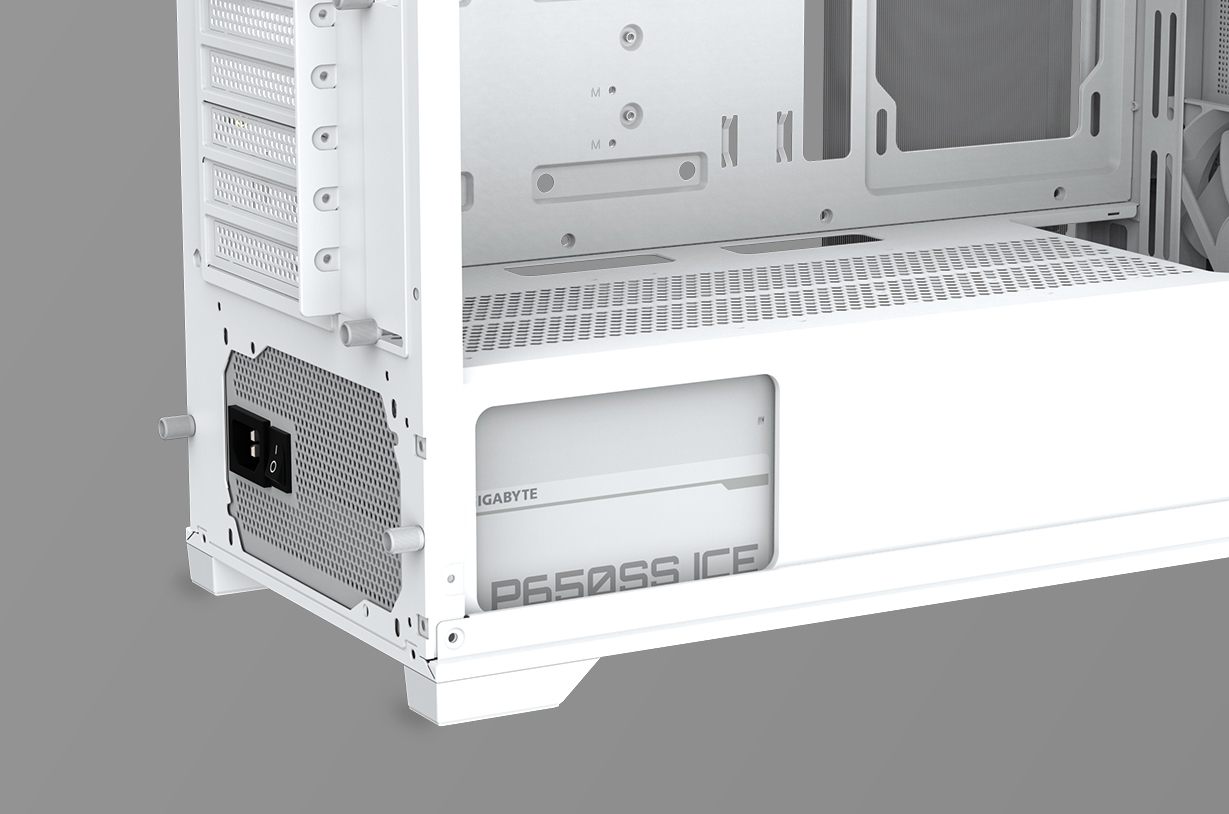 Gigabyte C102 GLASS ICE Tempered Glass Mid Tower Micro ATX Case - White