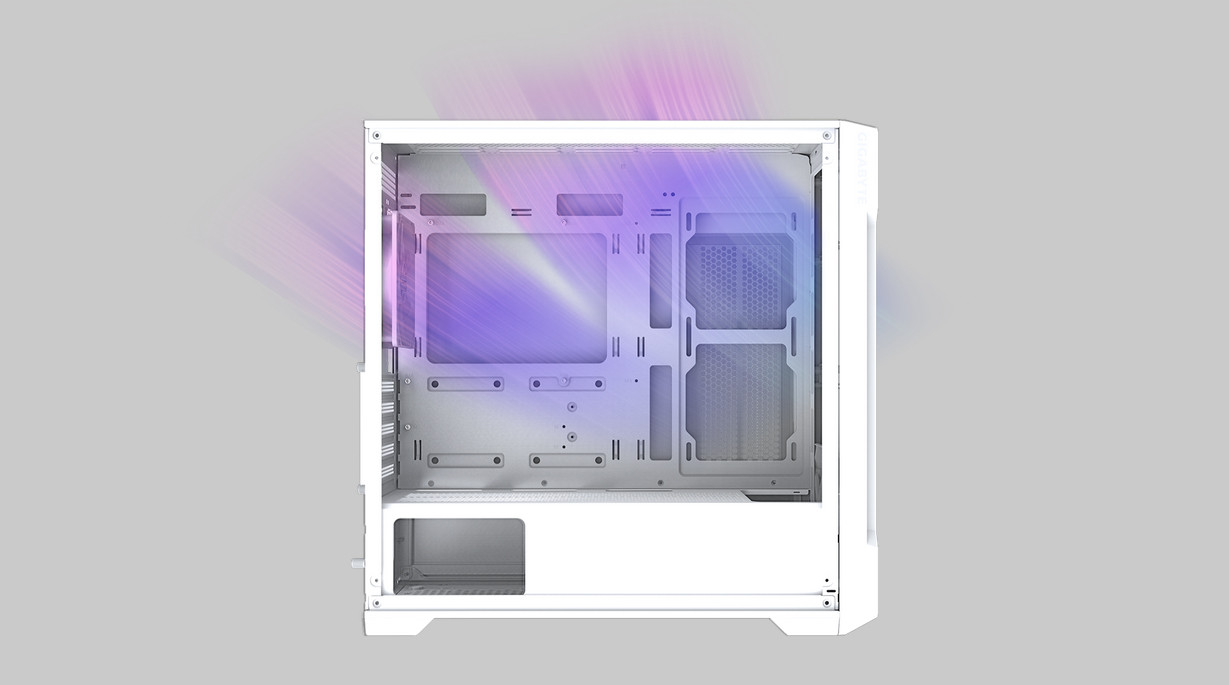 Gigabyte C102 GLASS ICE Tempered Glass Mid Tower Micro ATX Case - White