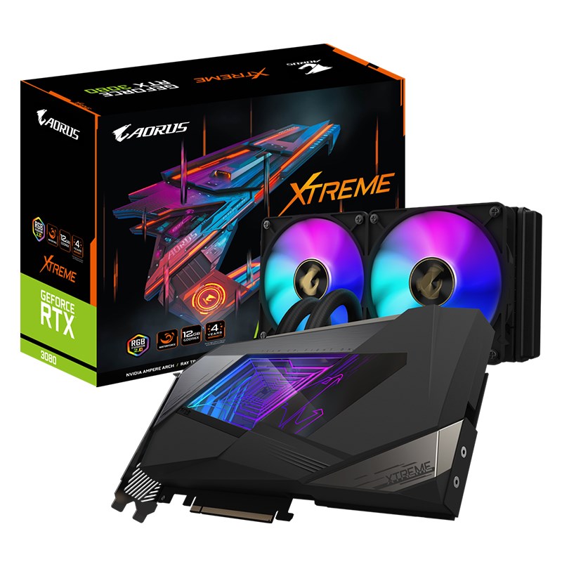 Gigabyte GeForce RTX 3080 AORUS XTREME WATERFORCE 12GB Video Card