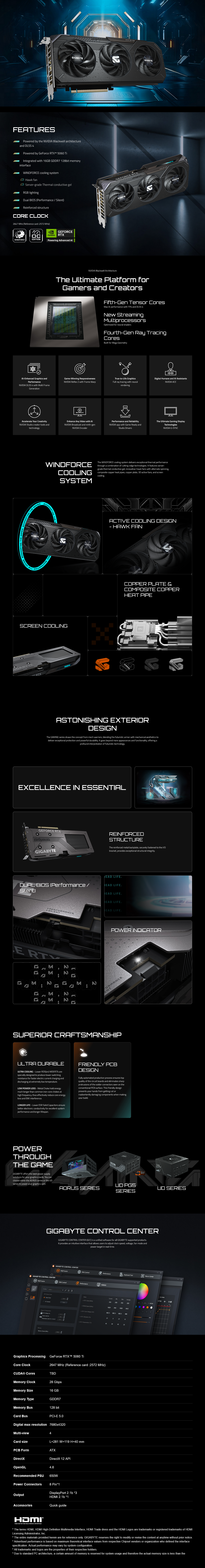 Gigabyte GeForce RTX 5060 Ti GAMING OC 16GB Video Card