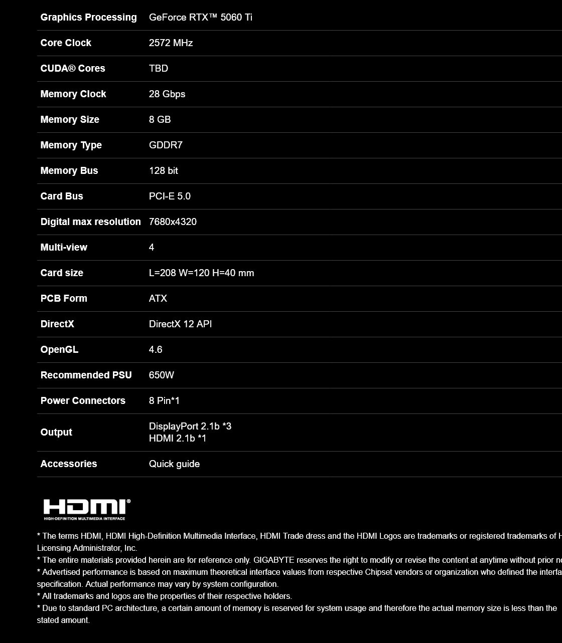 Gigabyte GeForce RTX 5060 Ti WINDFORCE 8GB Video Card