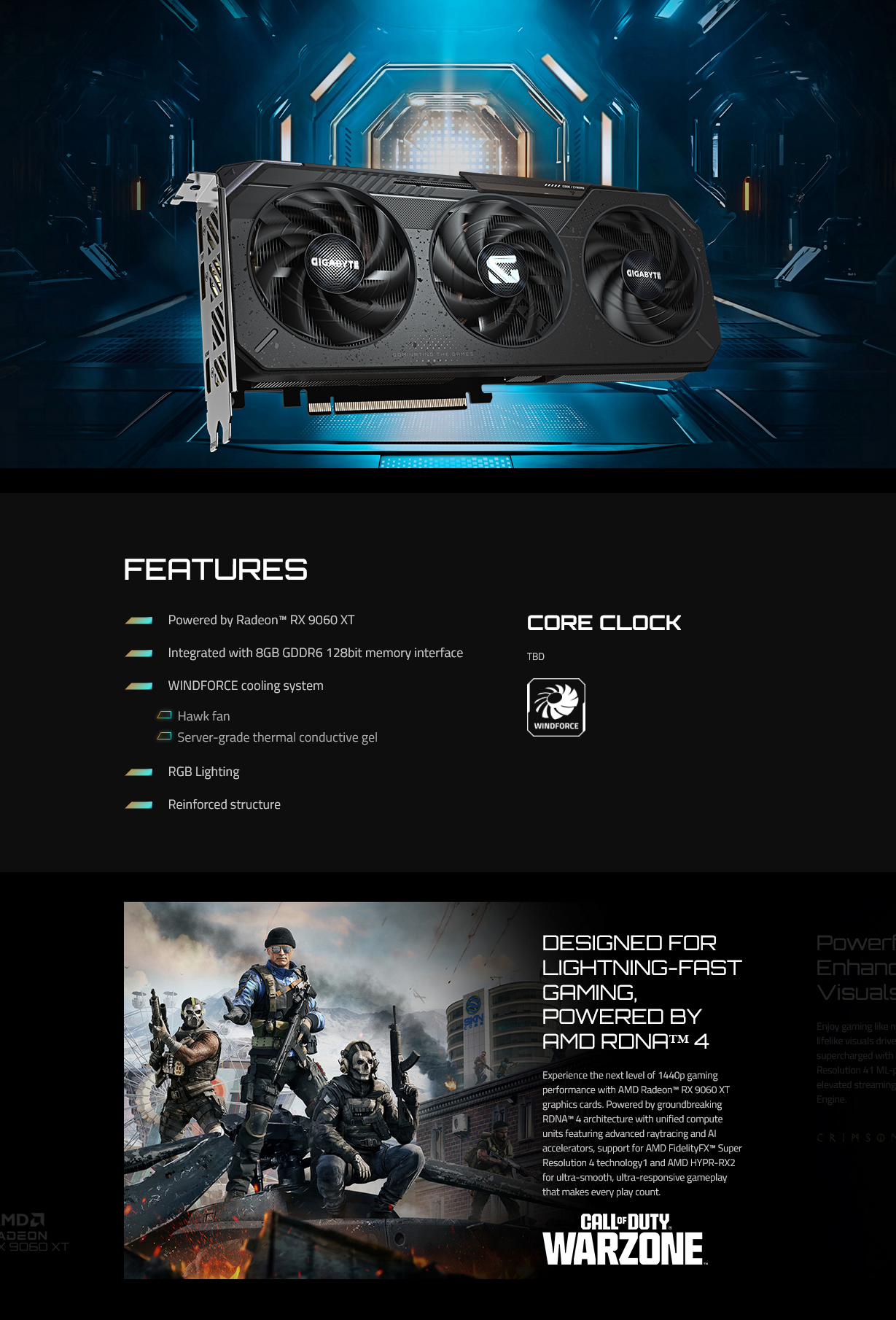 Gigabyte Radeon RX 9060 XT GAMING 8GB Video Card GV