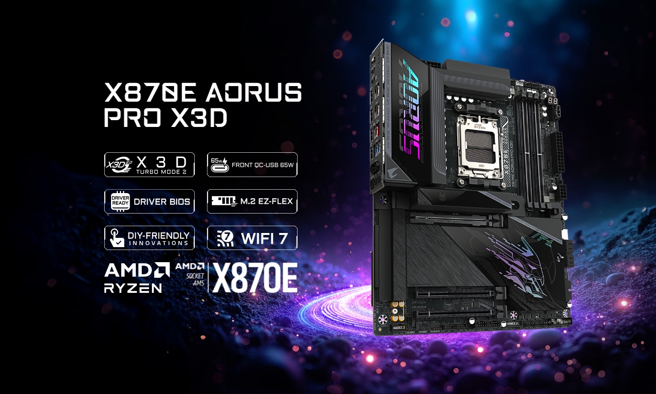 Gigabyte X870E AORUS PRO X3D AM5 ATX Motherboard