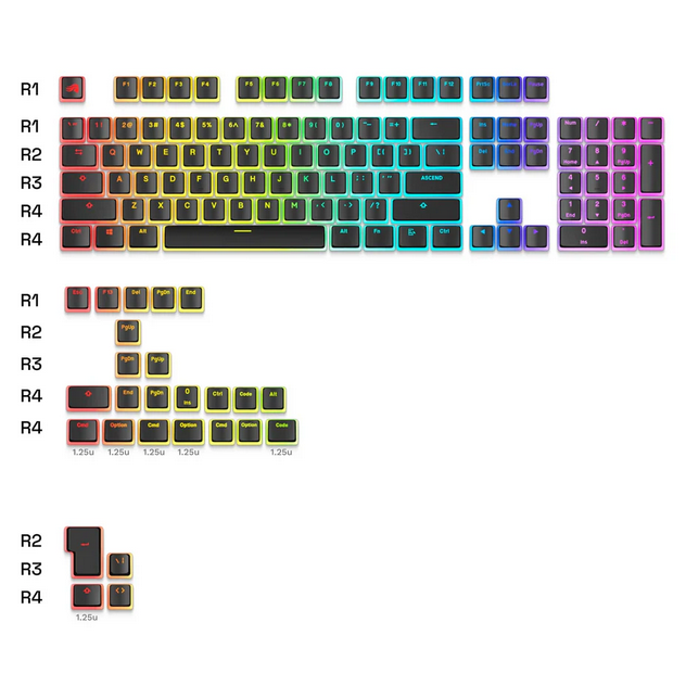 Glorious Aura V3 130-Keys Keycap Set - Black