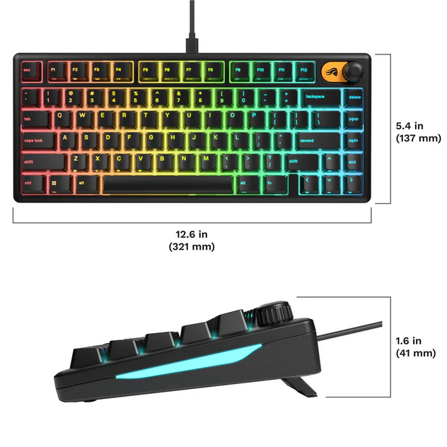 Glorious GMBK Customizable RGB Wired Gaming Keyboard - Black