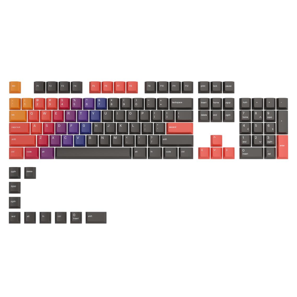 Glorious GPBT 114-Keys Keycap Set - Celestial Fire - GLO-KC-GPBT-CF | Mwave