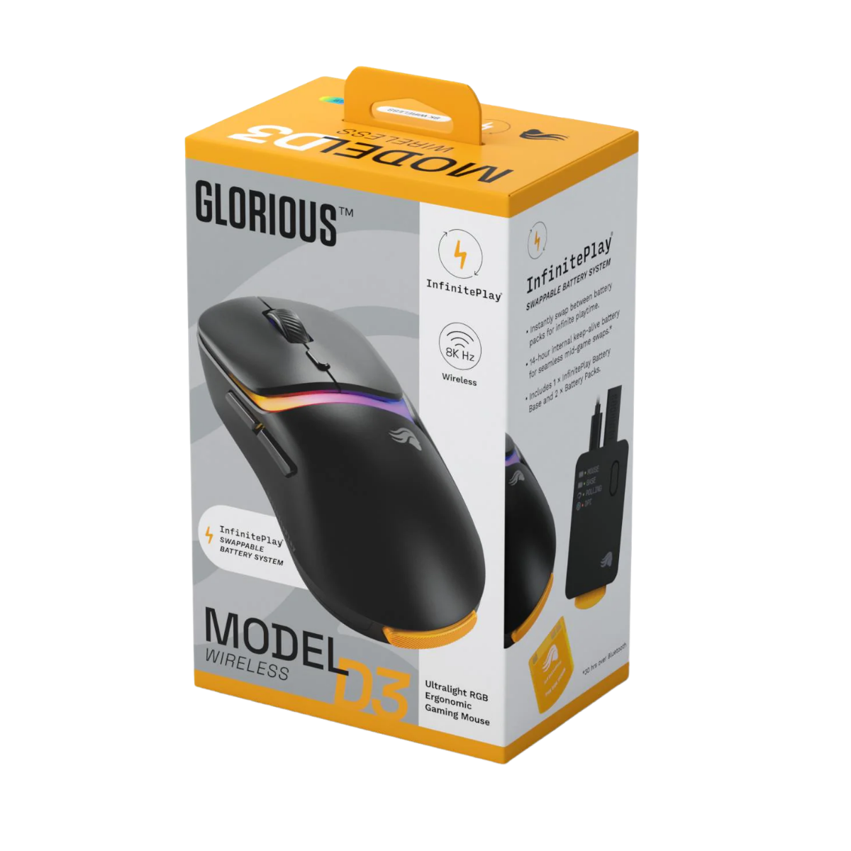 Glorious Model D 3 Wireless BAMF 3.0 Optical Gaming Mouse - Black - GLO ...