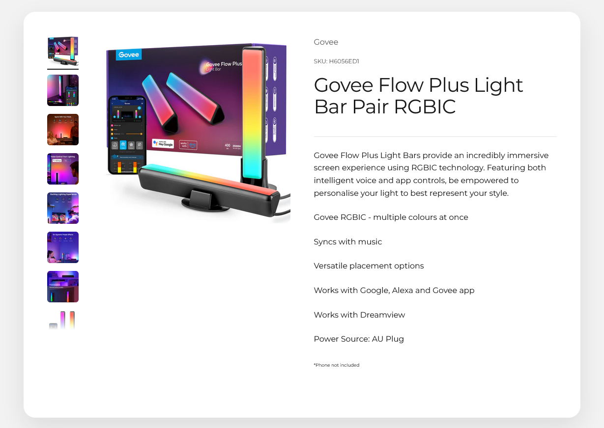 Govee Flow Plus Light Bar Pair RGBIC