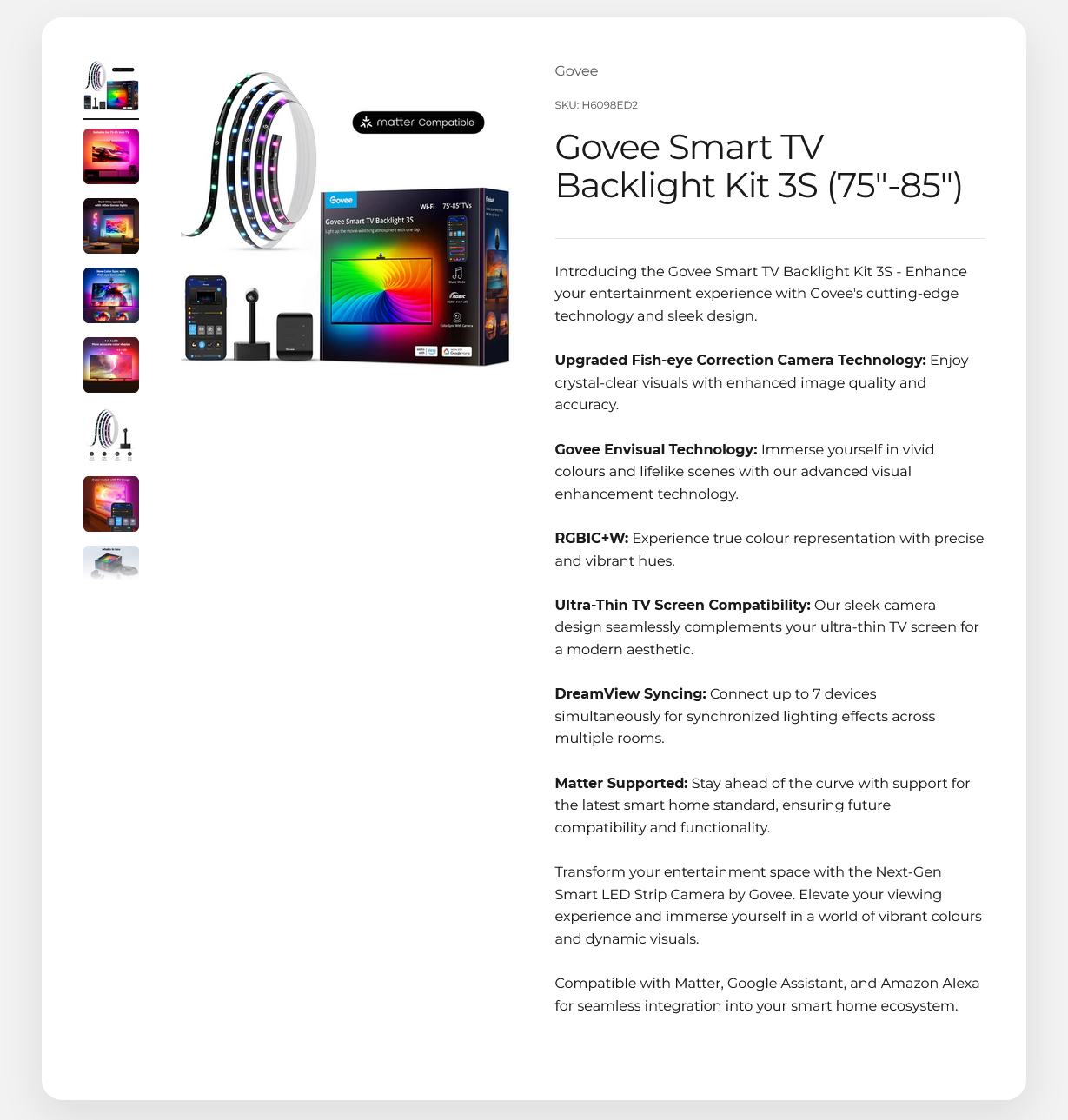 Govee Smart TV Backlight Kit 3S (75