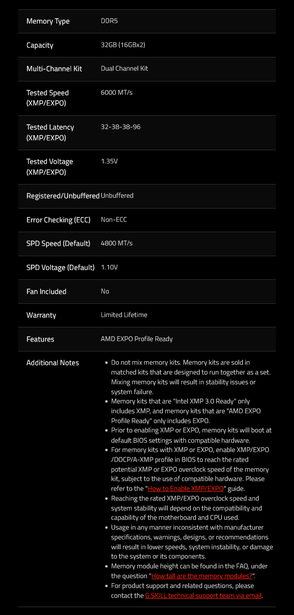 G.Skill Trident TZ5 Neo 32GB (2x 16GB) DDR5 6000MHz AMD CL32 Desktop Memory - overview 1 