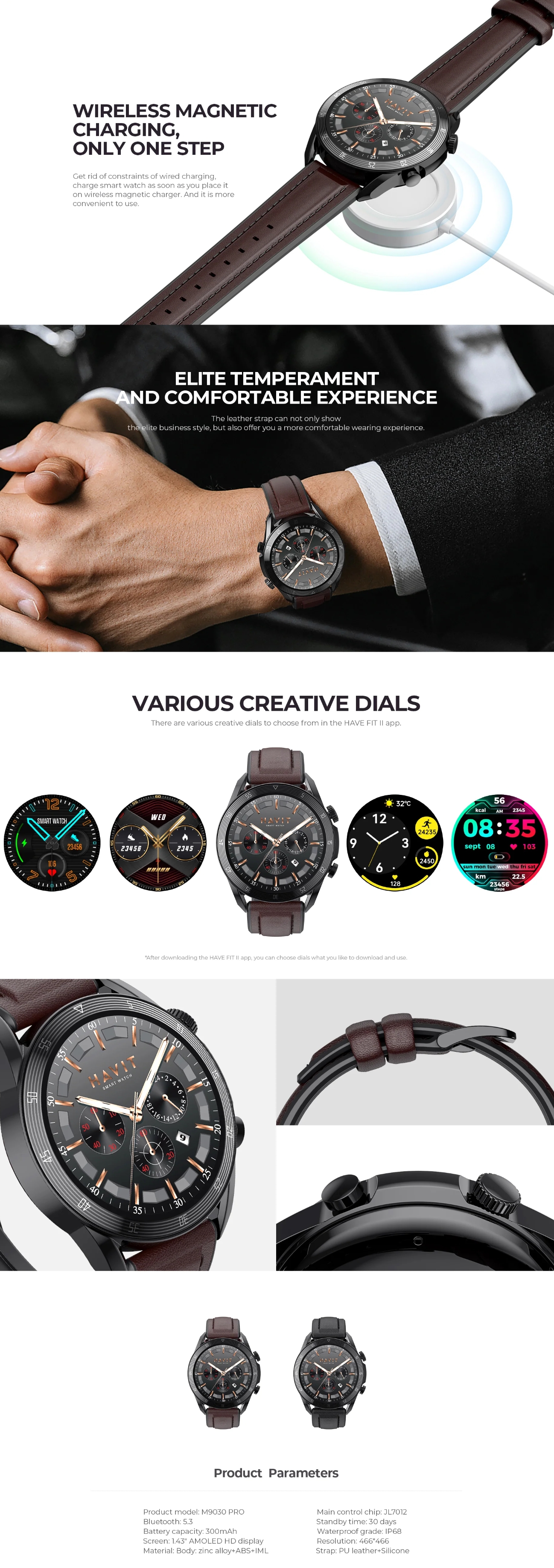 Havit Pro Activity Tracker Smart Watch - Black