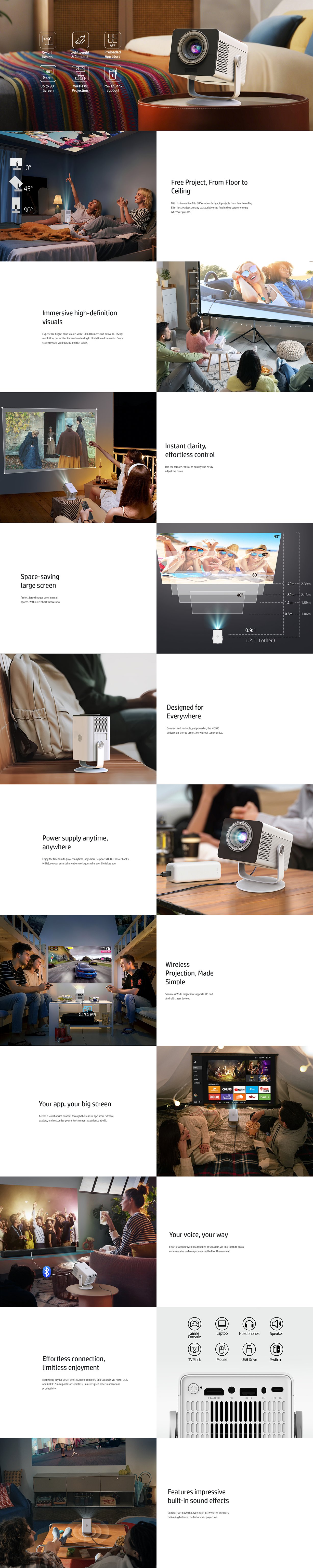 HP MC400 HD Smart Portable Mini Projector