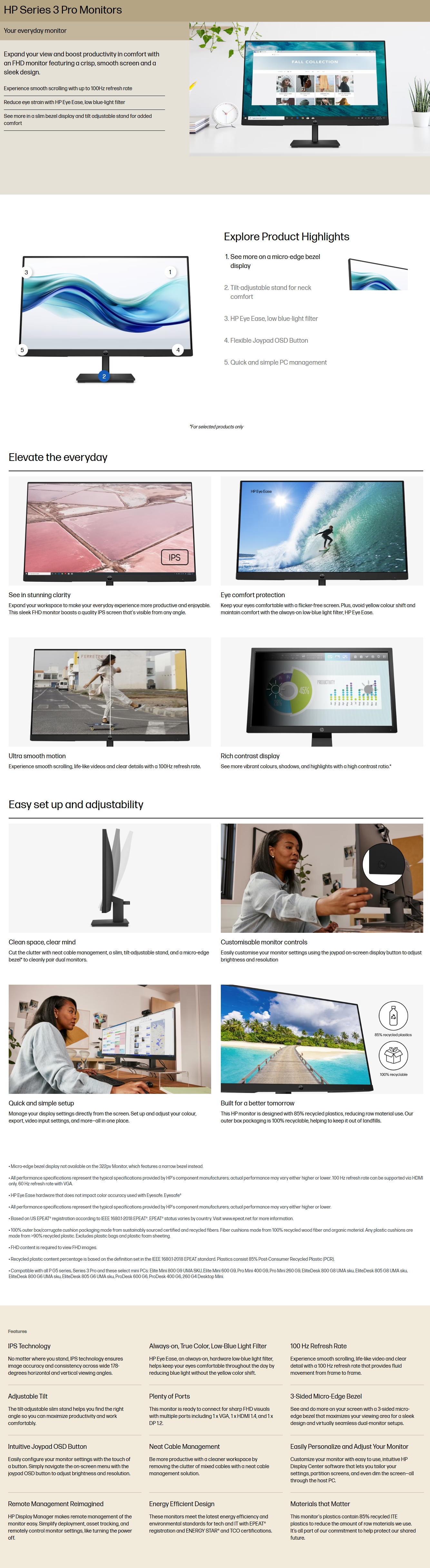 HP Series 3 Pro 23.8" Full HD Anti-Glare IPS Monitor