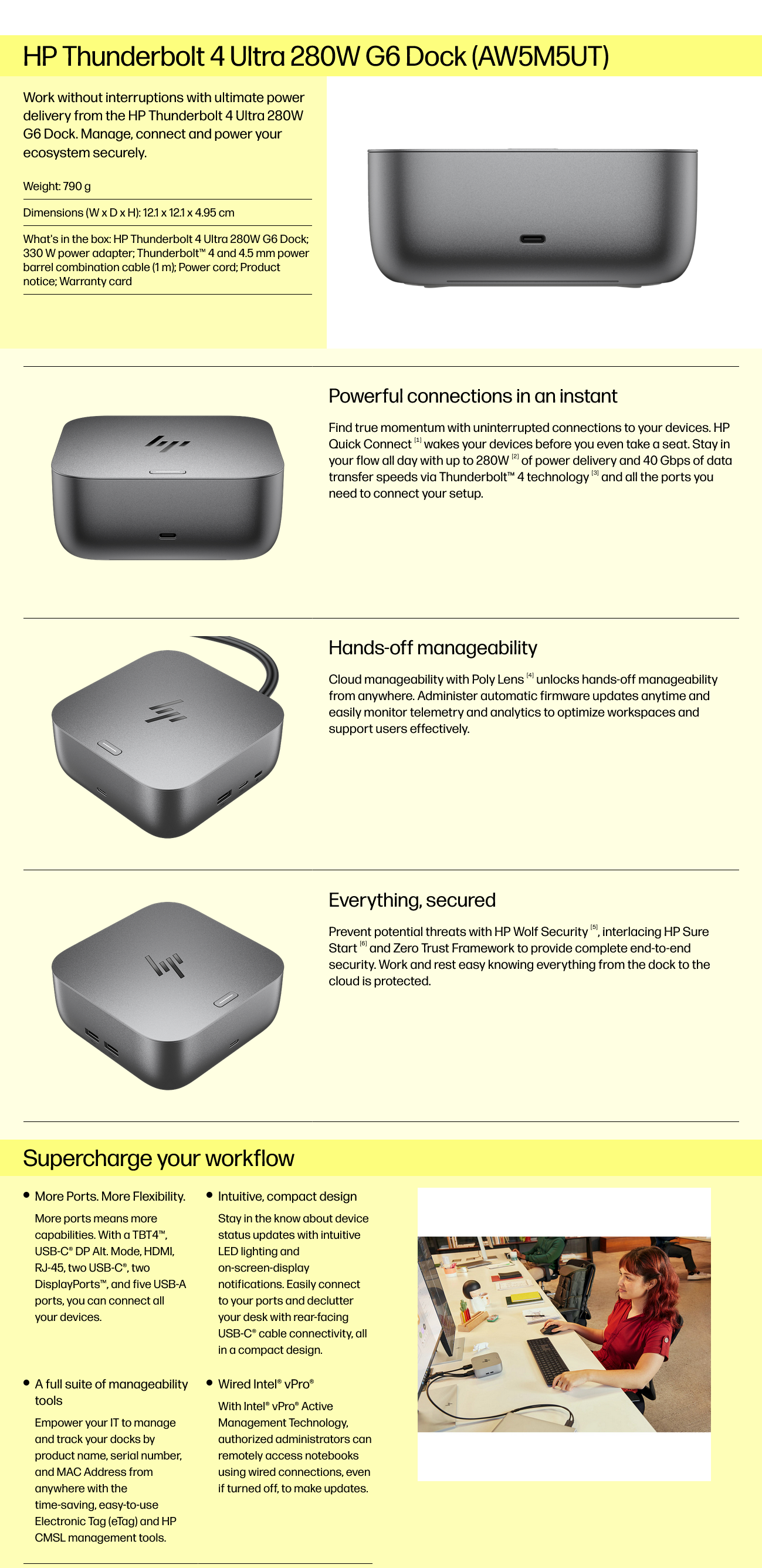 HP Thunderbolt 4 Ultra 280W G6 Dock