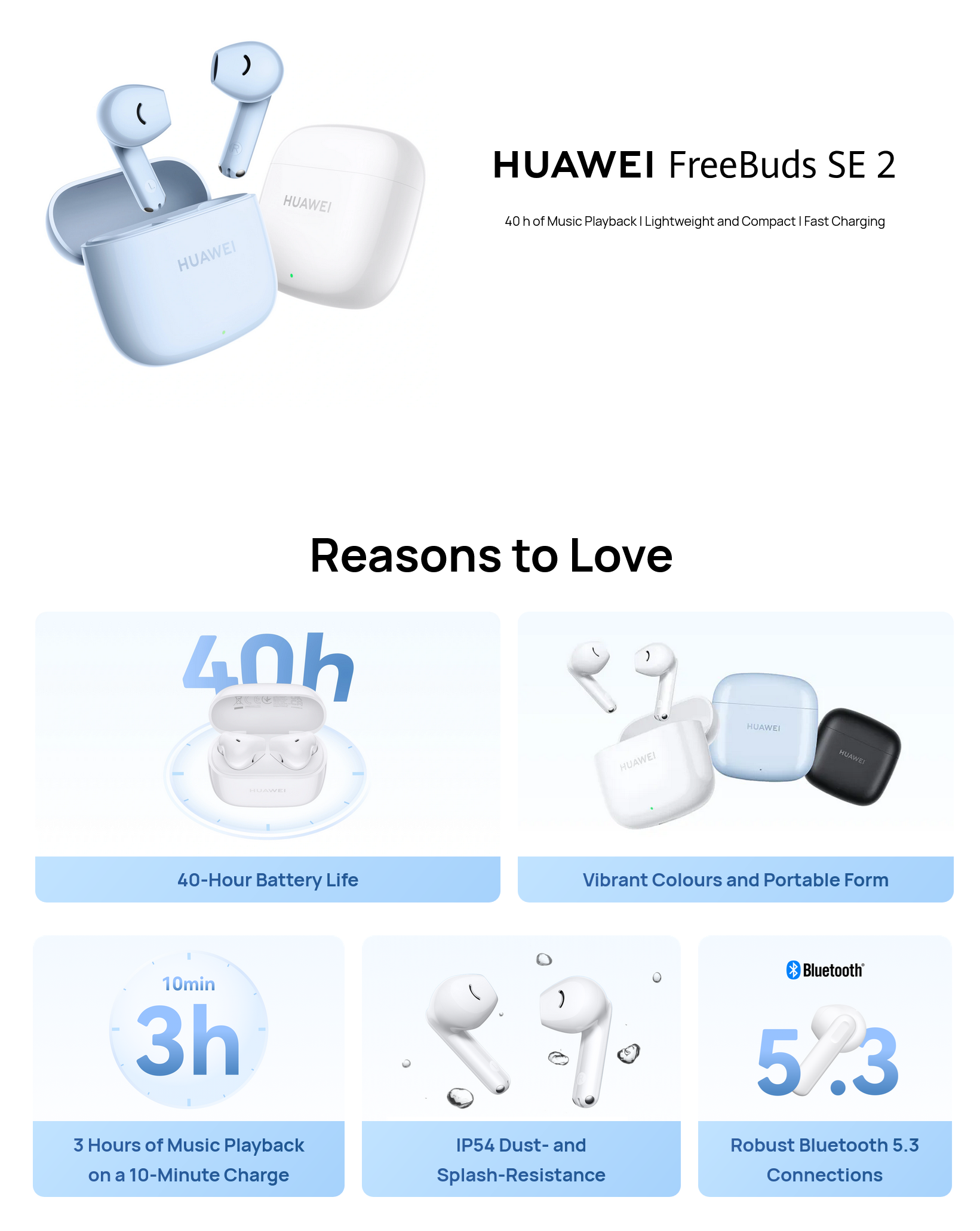 Huawei FreeBuds SE 2 Earbuds - Isle Blue